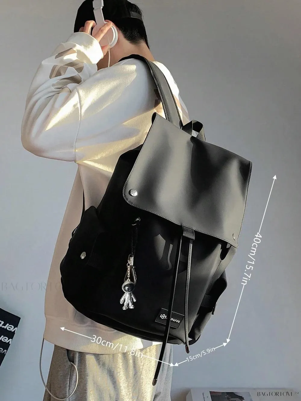 BagForLove - Minimalist Casual School Backpack with Laptop Bag and Roll Top
