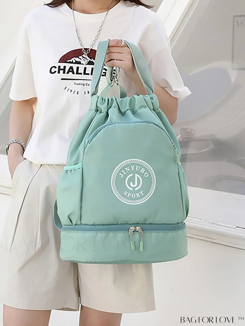 BagForLove - Multifunctional Drawstring Backpack with Shoe Compartment - Lightweight Design for Daily Commute, Sports, and Travel