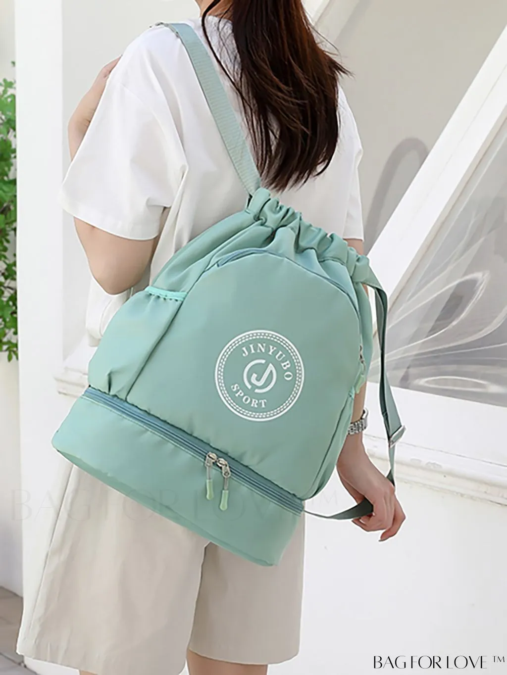 BagForLove - Multifunctional Drawstring Backpack with Shoe Compartment - Lightweight Design for Daily Commute, Sports, and Travel