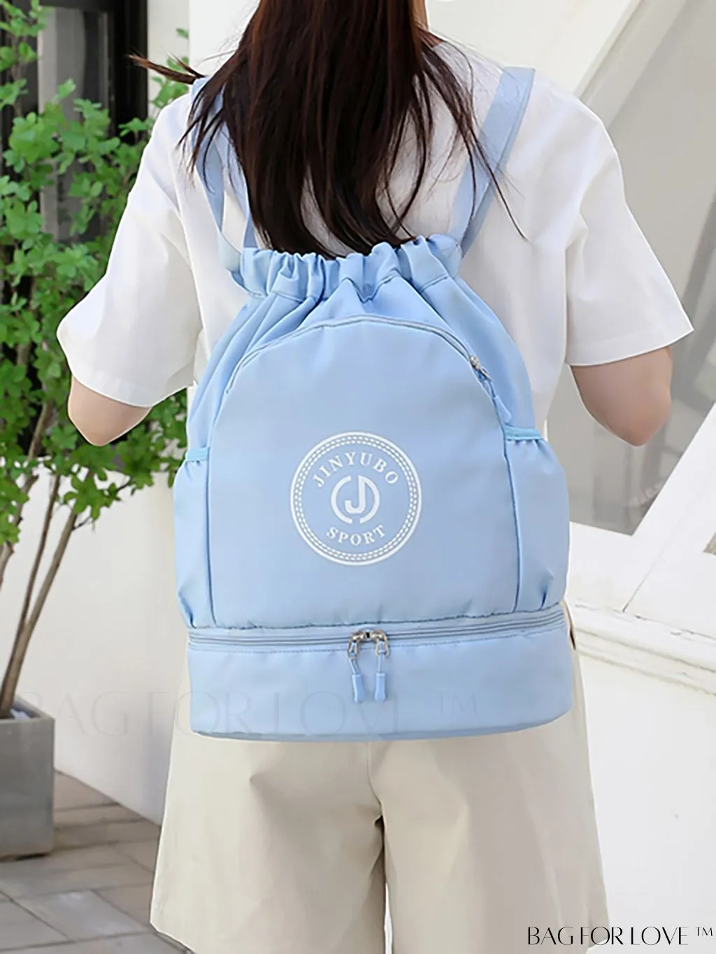 BagForLove - Multifunctional Drawstring Backpack with Shoe Compartment - Lightweight Design for Daily Commute, Sports, and Travel