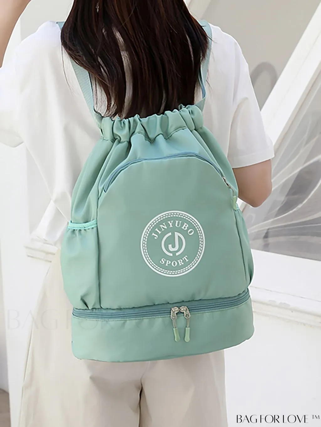 BagForLove - Multifunctional Drawstring Backpack with Shoe Compartment - Lightweight Design for Daily Commute, Sports, and Travel