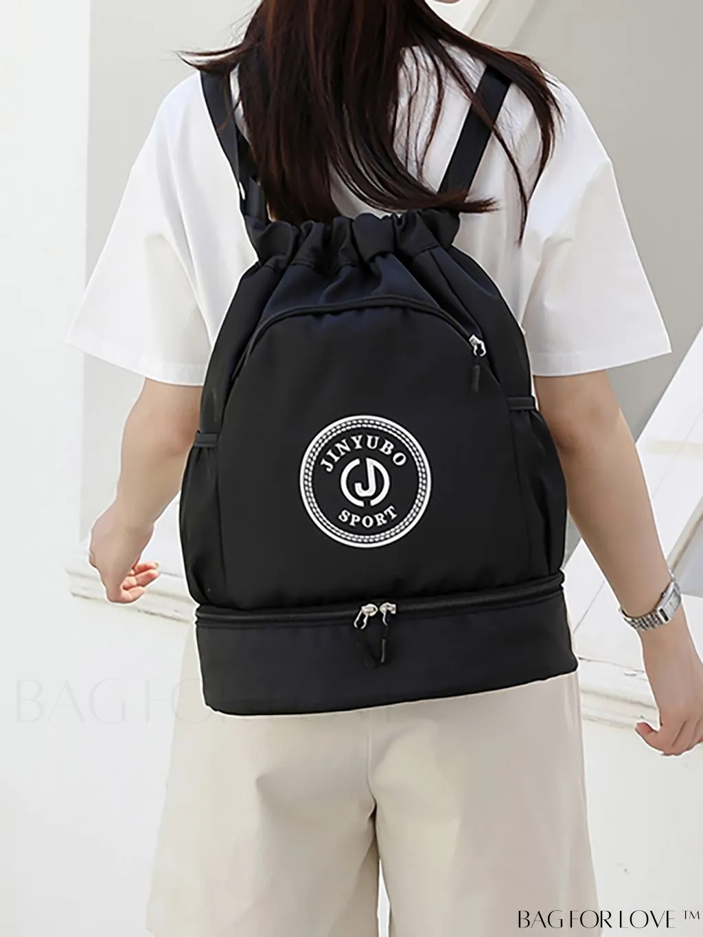 BagForLove - Multifunctional Drawstring Backpack with Shoe Compartment - Lightweight Design for Daily Commute, Sports, and Travel