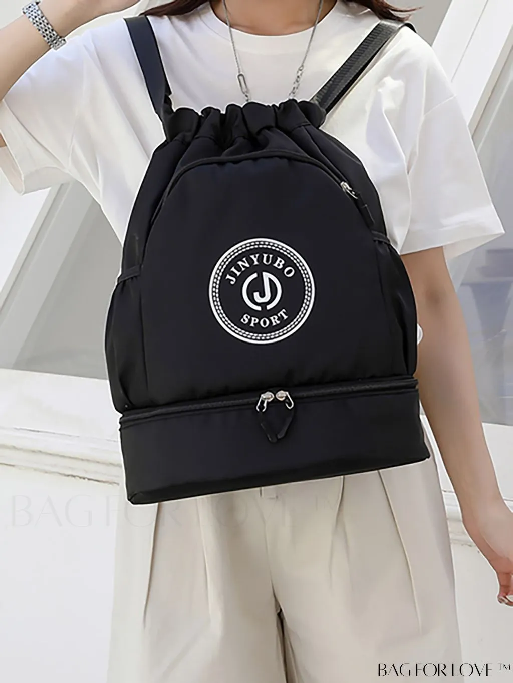 BagForLove - Multifunctional Drawstring Backpack with Shoe Compartment - Lightweight Design for Daily Commute, Sports, and Travel