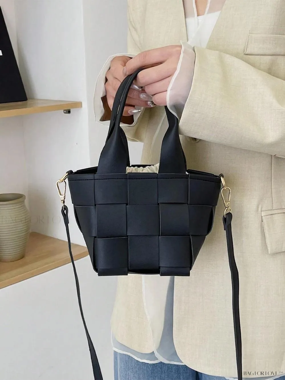 BagForLove - Portable PU Leather Tote with Adjustable Strap for Ladies