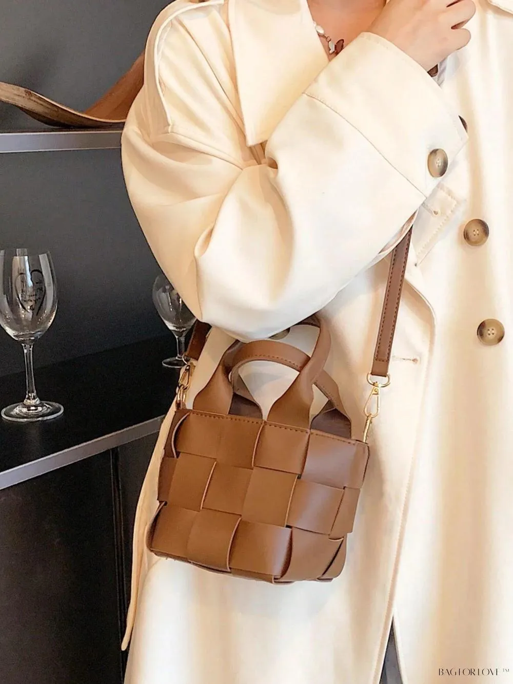 BagForLove - Portable PU Leather Tote with Adjustable Strap for Ladies