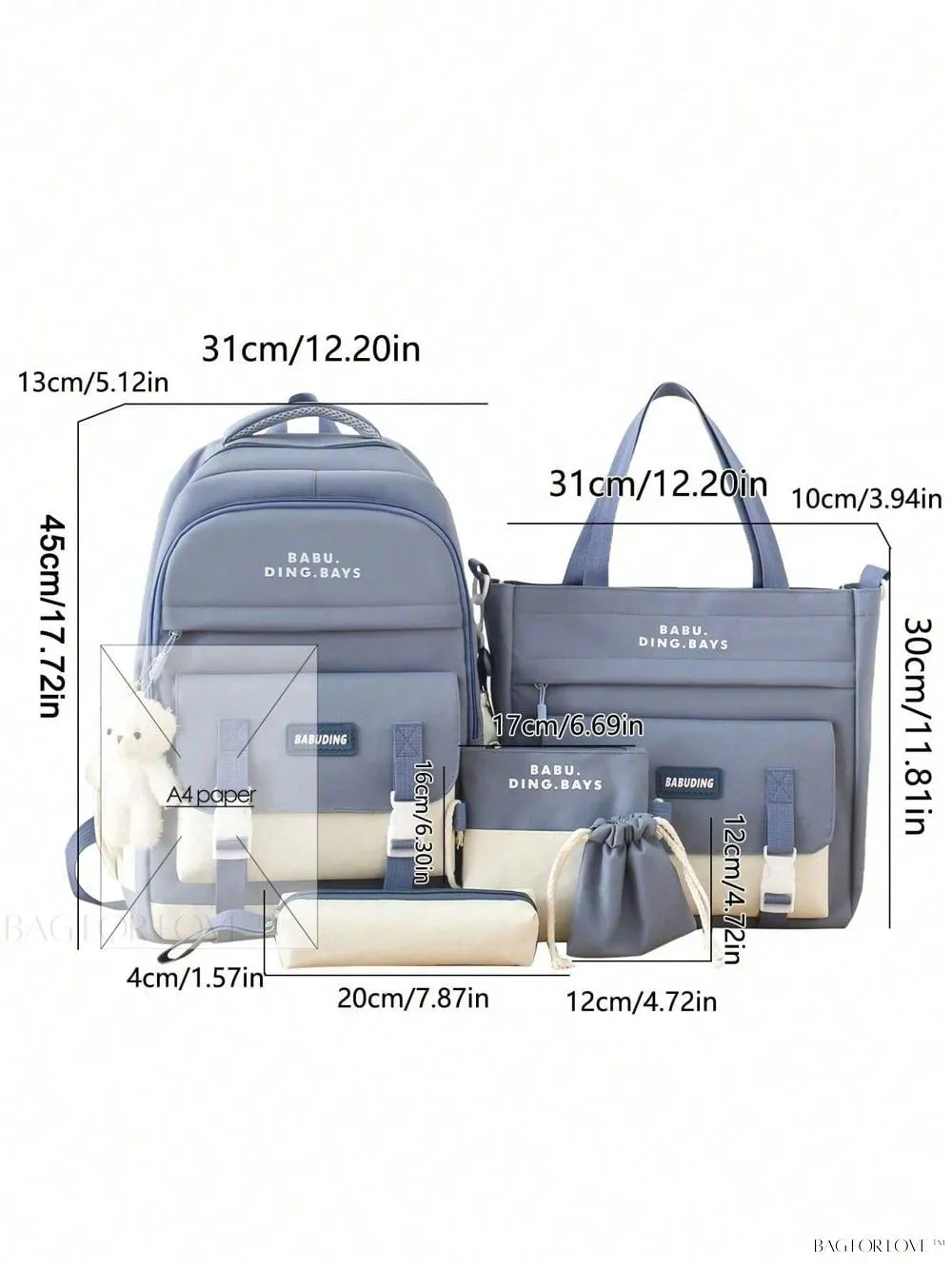 BagForLove - Premium School Bag Set for Teen Girls and Women
