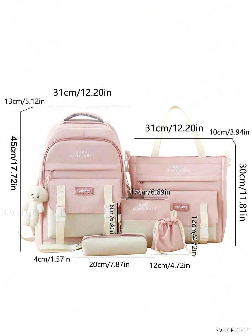 BagForLove - Premium School Bag Set for Teen Girls and Women