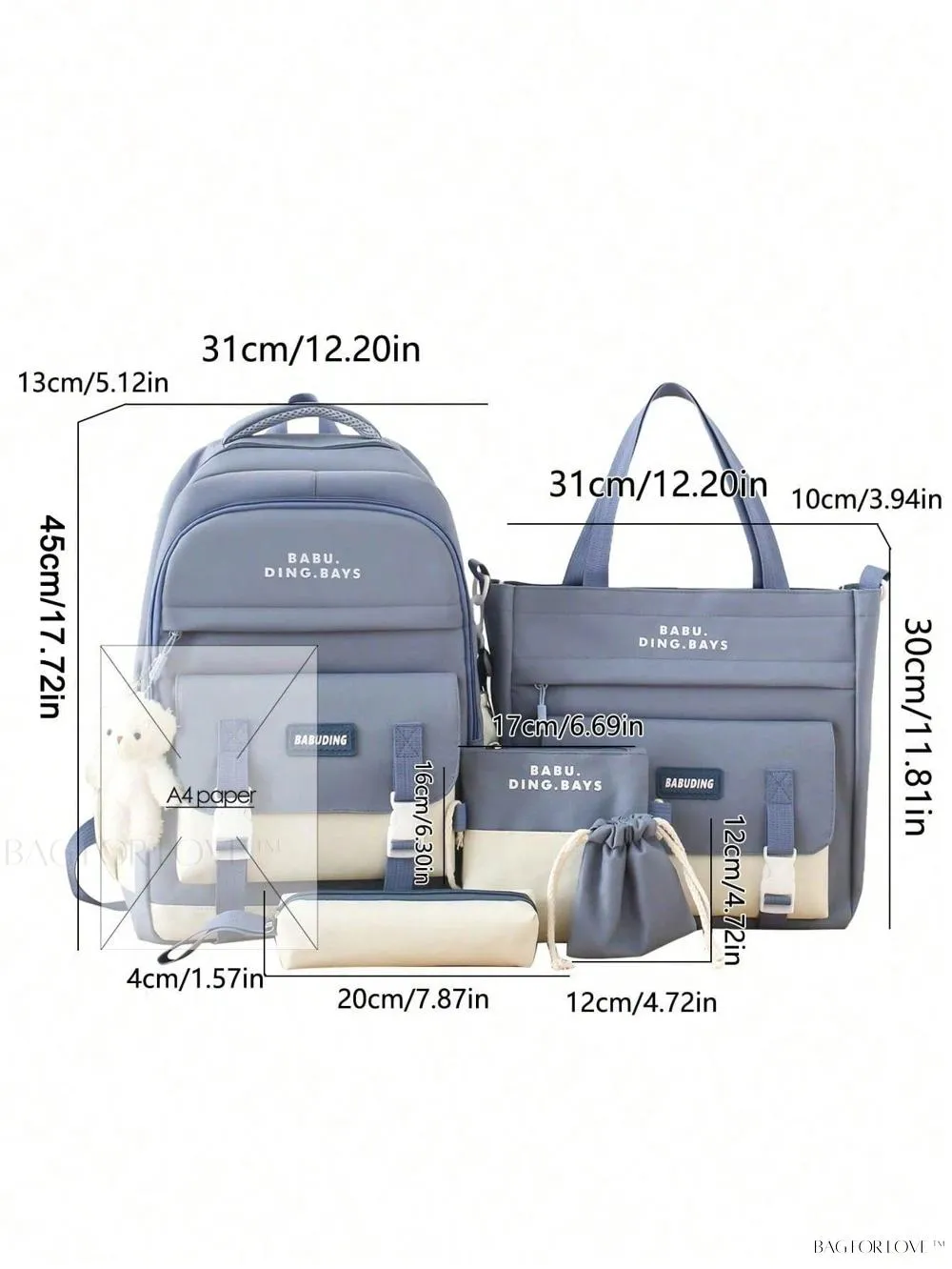 BagForLove - Premium School Bag Set for Teen Girls and Women