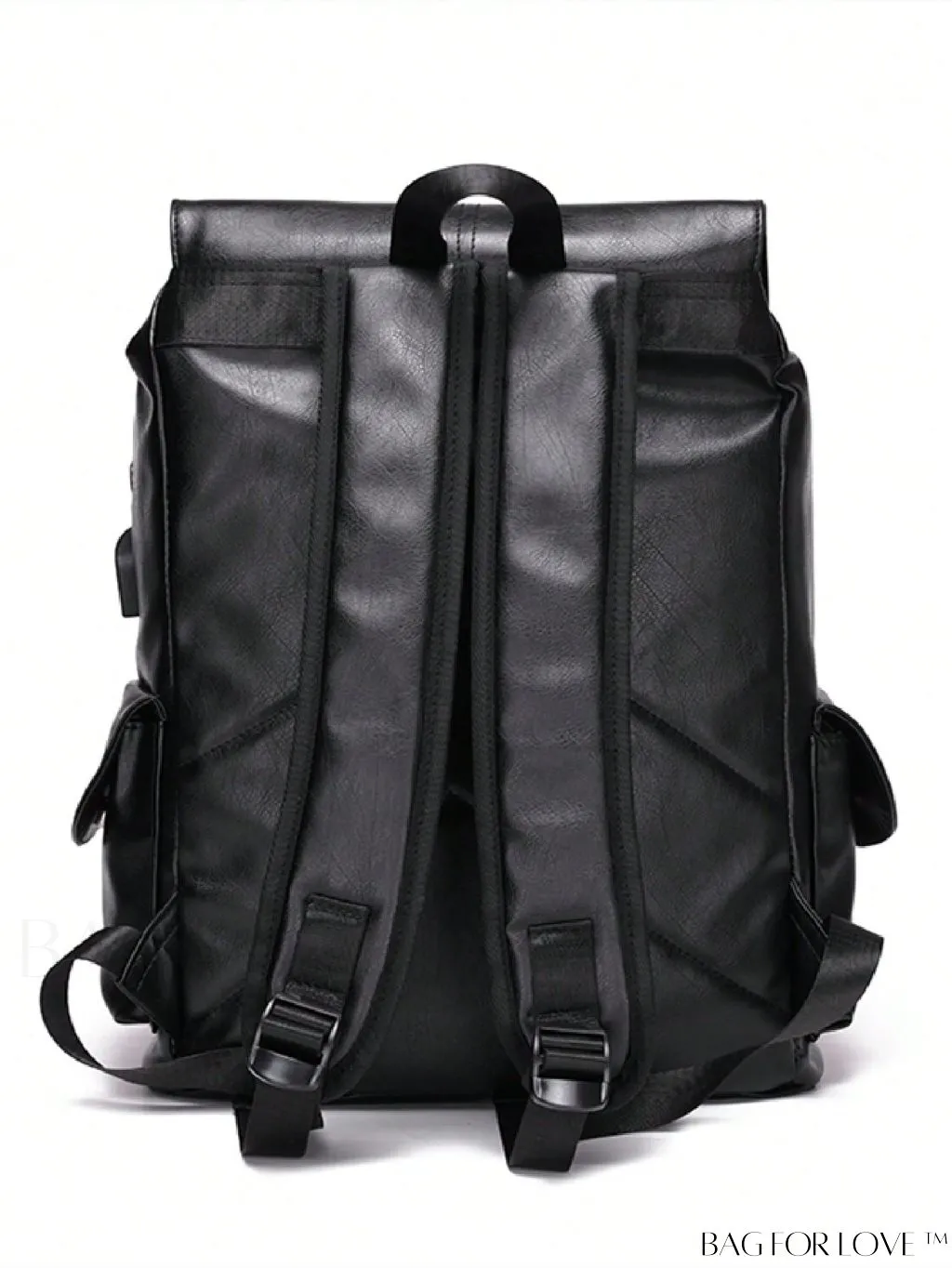 BagForLove - Professional Black Flap Backpack: Letter Patch Design for Women, Rookies & Professionals