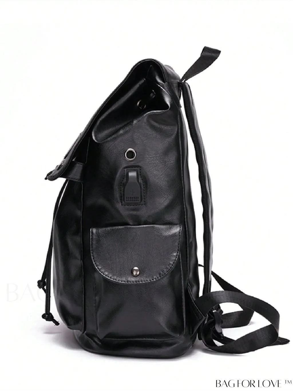 BagForLove - Professional Black Flap Backpack: Letter Patch Design for Women, Rookies & Professionals