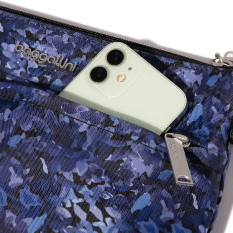 BAGGALLINI AME460 INDIGO PETAL SECURTEX MEMENTO CROSSBODY