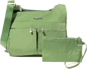 Baggallini Cross Over Crossbody Women 11x8.5 Medium Travel Bag Lightweight Water-Resistant Nylon Organized Handbag Purse