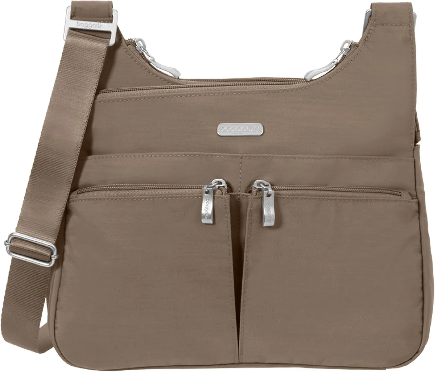 Baggallini Cross Over Crossbody Women 11x8.5 Medium Travel Bag Lightweight Water-Resistant Nylon Organized Handbag Purse