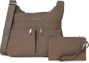 Baggallini Cross Over Crossbody Women 11x8.5 Medium Travel Bag Lightweight Water-Resistant Nylon Organized Handbag Purse