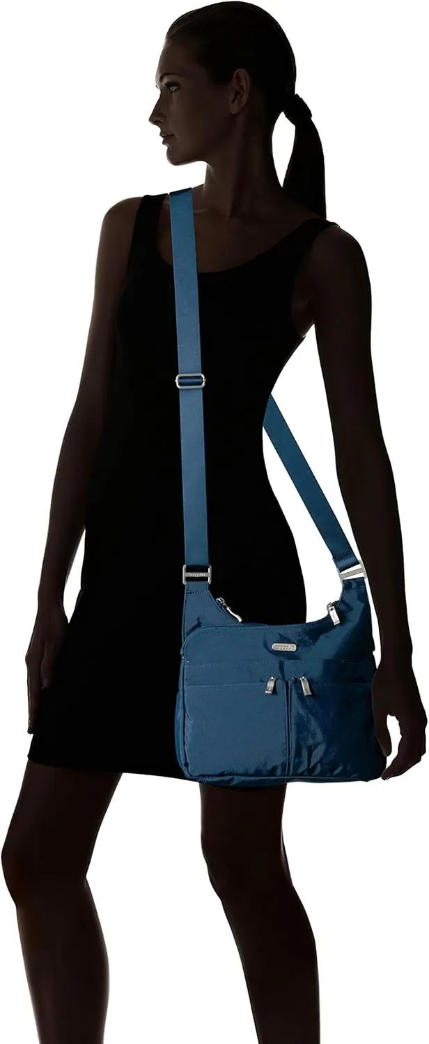 Baggallini Cross Over Crossbody Women 11x8.5 Medium Travel Bag Lightweight Water-Resistant Nylon Organized Handbag Purse
