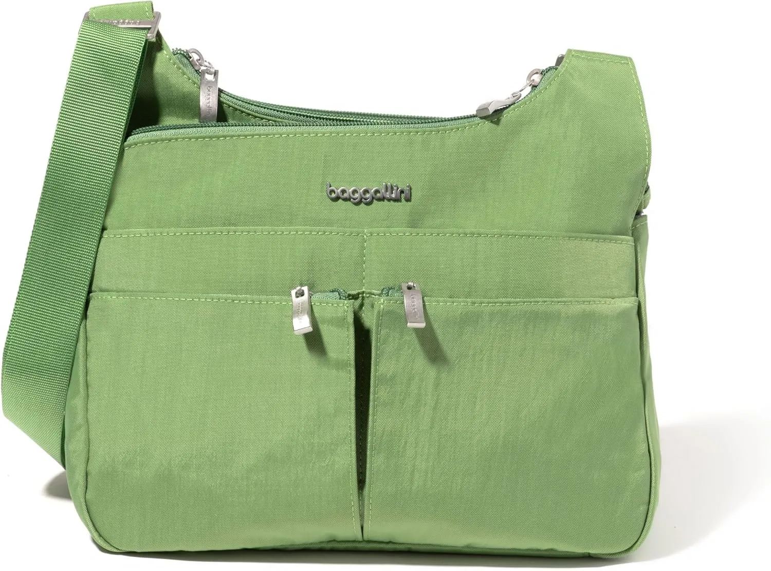 Baggallini Cross Over Crossbody Women 11x8.5 Medium Travel Bag Lightweight Water-Resistant Nylon Organized Handbag Purse