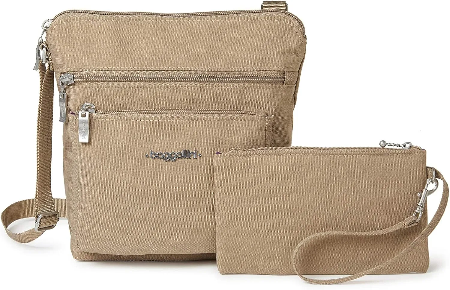 Baggallini Pocket Crossbody Bags for Women 8x8 Small Lightweight Durable Nylon Water-resistant Travel Purse W/Rfid Wristlet