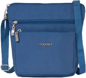 Baggallini Pocket Crossbody Bags for Women 8x8 Small Lightweight Durable Nylon Water-resistant Travel Purse W/Rfid Wristlet
