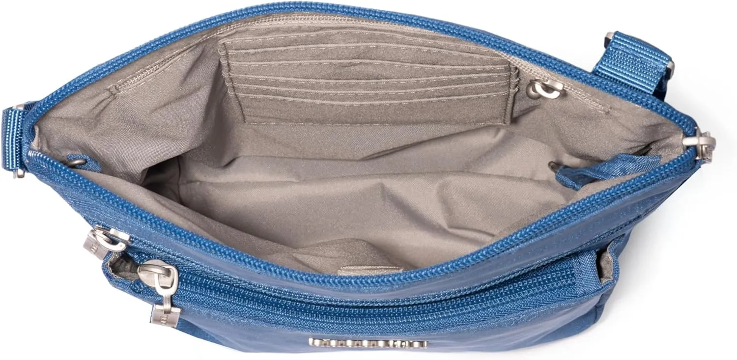Baggallini Pocket Crossbody Bags for Women 8x8 Small Lightweight Durable Nylon Water-resistant Travel Purse W/Rfid Wristlet