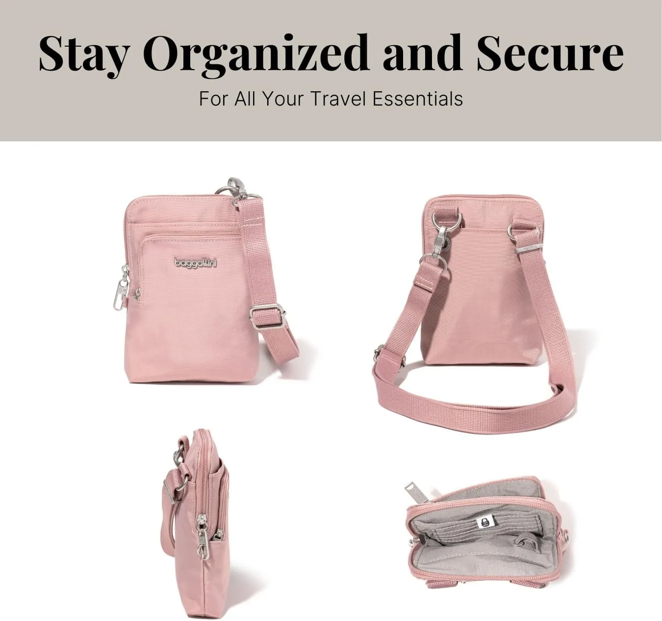 Baggallini Securtex Anti-Theft Activity Crossbody Bag