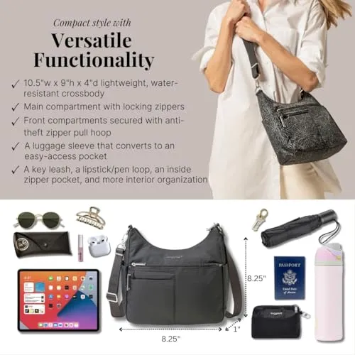 Baggallini Securtex® Anti-theft Free Time Crossbody Bag Cross Body, Charcoal, One Size US