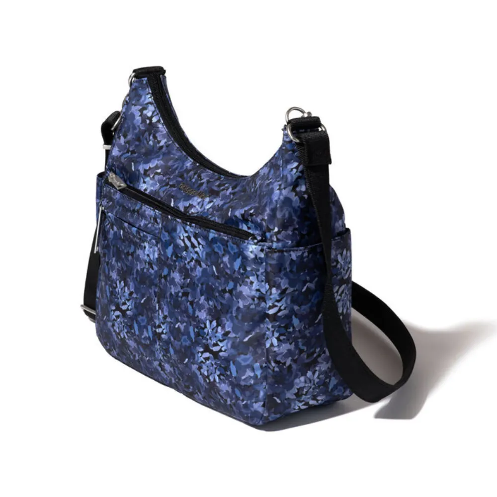 Baggallini Securtex Free Time Indigo Petal Crossbody Bag (Women's)