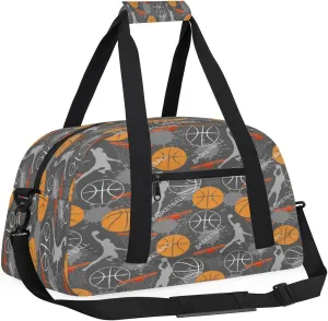 Ball Sports Kids Overnighter Duffel Bags for Boys, Carry-On Size Sports Gym Bag with Front Zipper Pocket for School Practice or Overnight Travel Weekender Sleepover Tote Bag