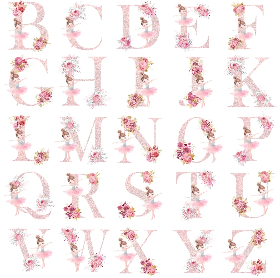 Ballerina Initials Personalised Drawstring Bag