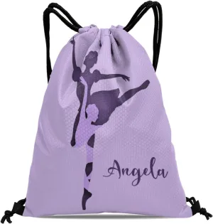 Ballet Soul Dancer Purple Waterproof Drawstring Backpack for Sports Gym for Sackpack String Bag for Basketball Bag