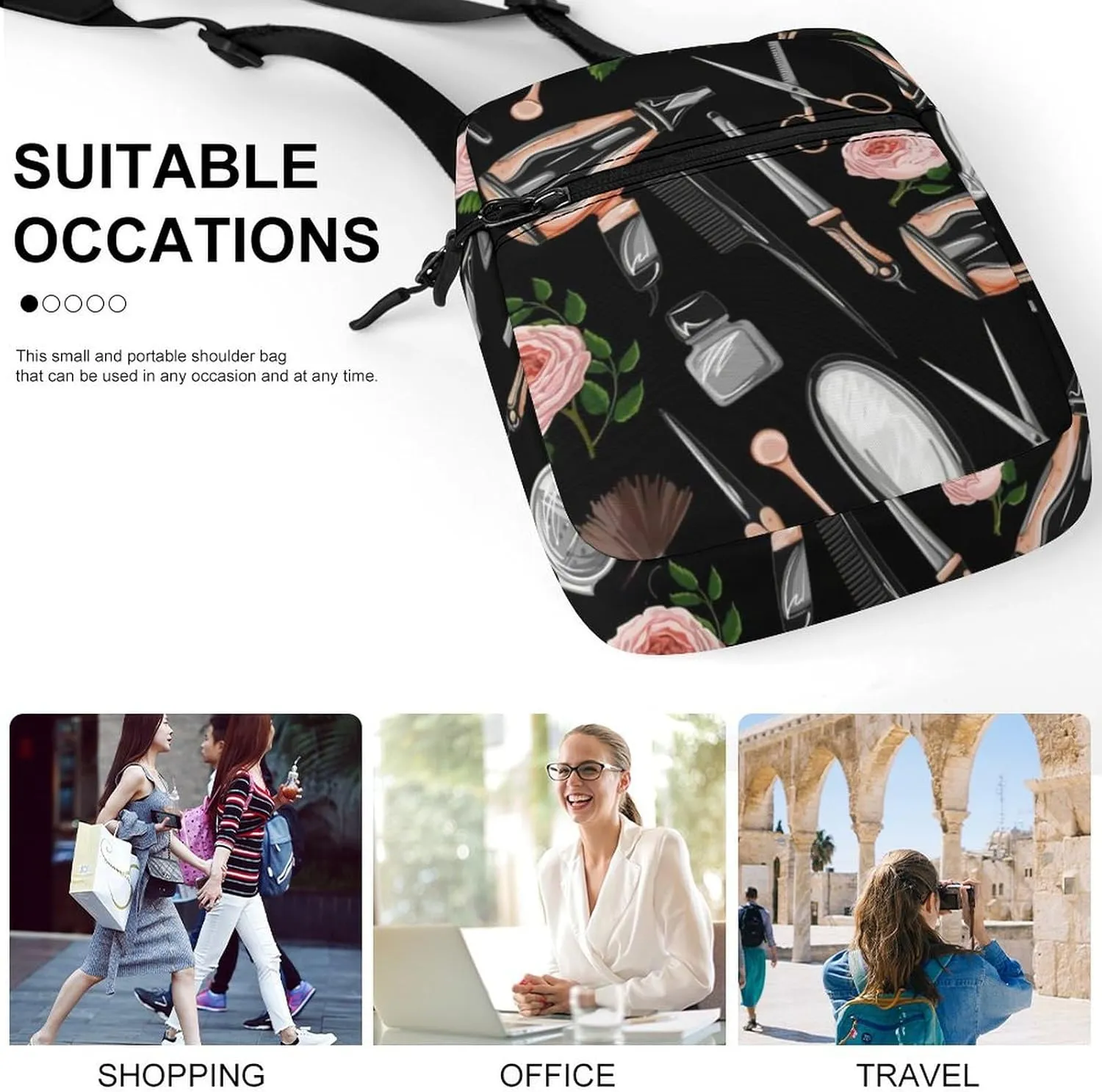 Barber Scissors Comb Crossbody Bag Small Shoulder Bag Waterproof, Lightweight And Convenient