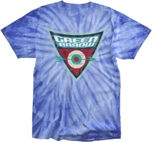 Batman Bb Green Arrow Shield Tie Dye Adult Unisex T Shirt (X-Large) Royal Monochrome