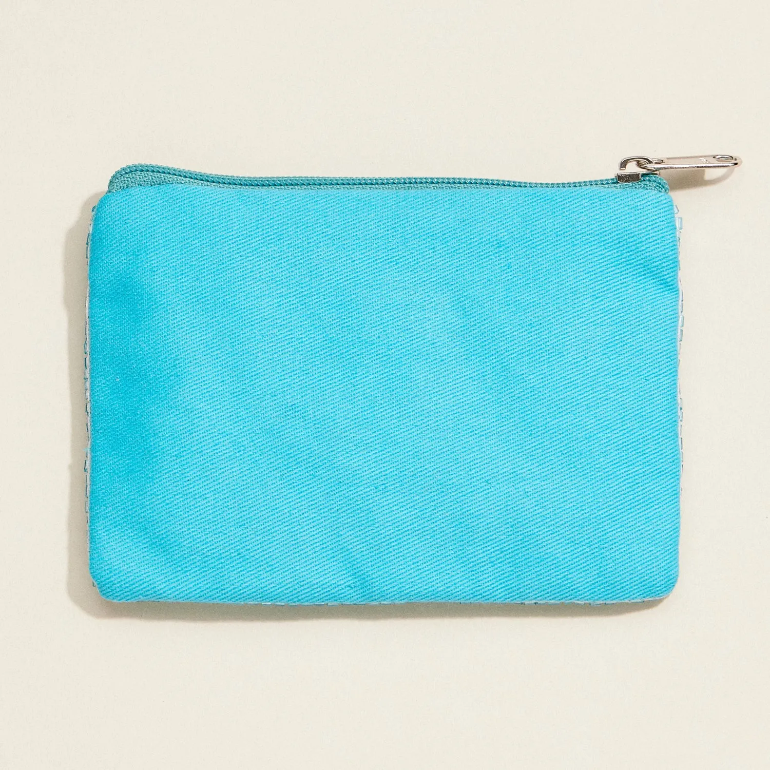 Beaded Flamingo Clutch – Blue Sequin Zip Pouch, Tropical Pink Flamingo Purse