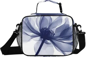 Beautiful Floral Purple Perspective Insulated Lunch Box for Men Women – Washable Lunch Bag for Daycare Picnics - Includes Adjustable Shoulder Strap