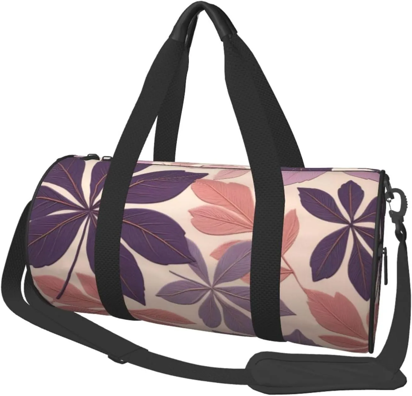 Beautiful grape leaves Printed Travel Bag,Round Personal Item Storage bag,Foldie Duffel Bag for Traveling Vacation,Fitness,Sports