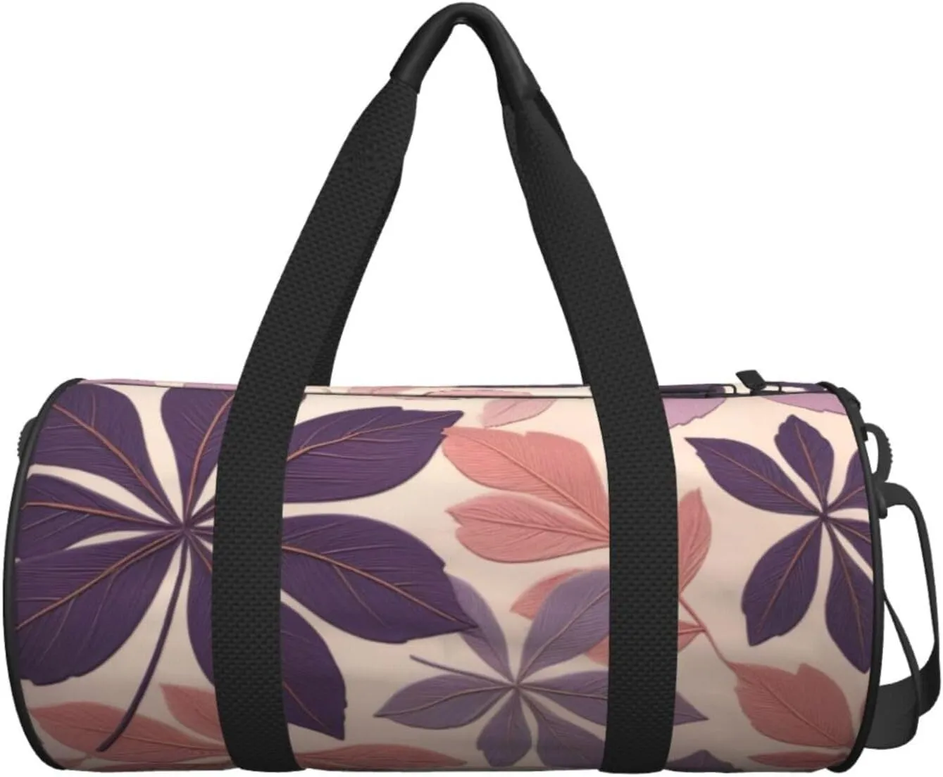 Beautiful grape leaves Printed Travel Bag,Round Personal Item Storage bag,Foldie Duffel Bag for Traveling Vacation,Fitness,Sports