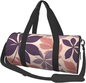 Beautiful grape leaves Printed Travel Bag,Round Personal Item Storage bag,Foldie Duffel Bag for Traveling Vacation,Fitness,Sports
