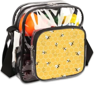 Bee With Honey Clear Crossbody Bag Clear Messenger Bag Shoulder Bags Clear Purse Stadium Approved