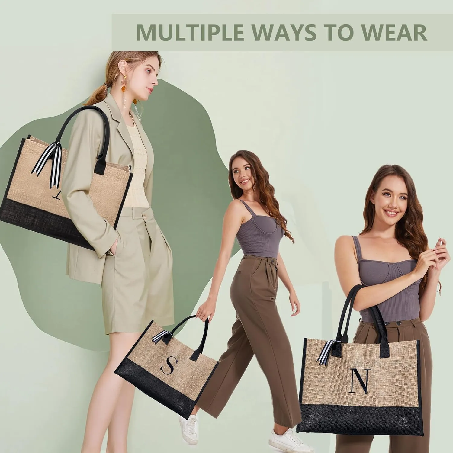 BeeGreen Personalized-Tote-Bag-for Women Mom Teacher Friends Sister Gift Bags with Comestic Bag