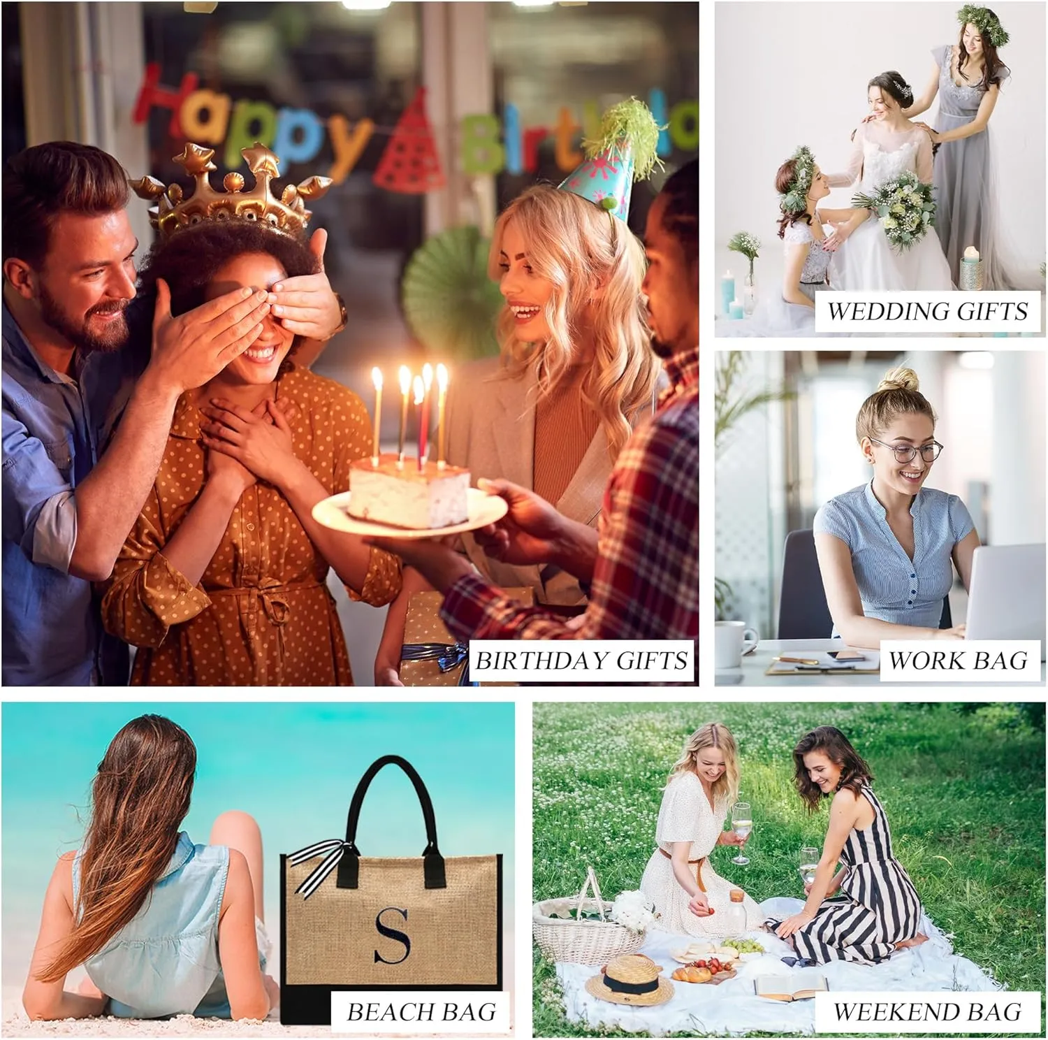 BeeGreen Personalized-Tote-Bag-for Women Mom Teacher Friends Sister Gift Bags with Comestic Bag