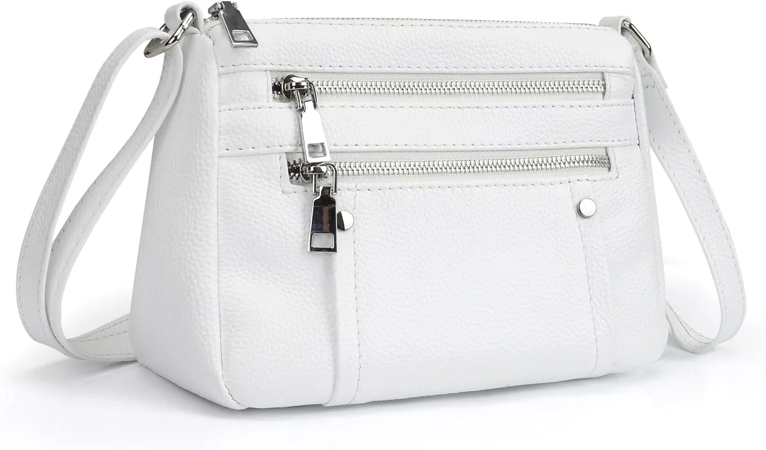 befen Genuine Leather Small Crossbody Bags Purses for Women Pocketbooks Shoulder Bag Satchel Purse with Multi Zipper Pockets