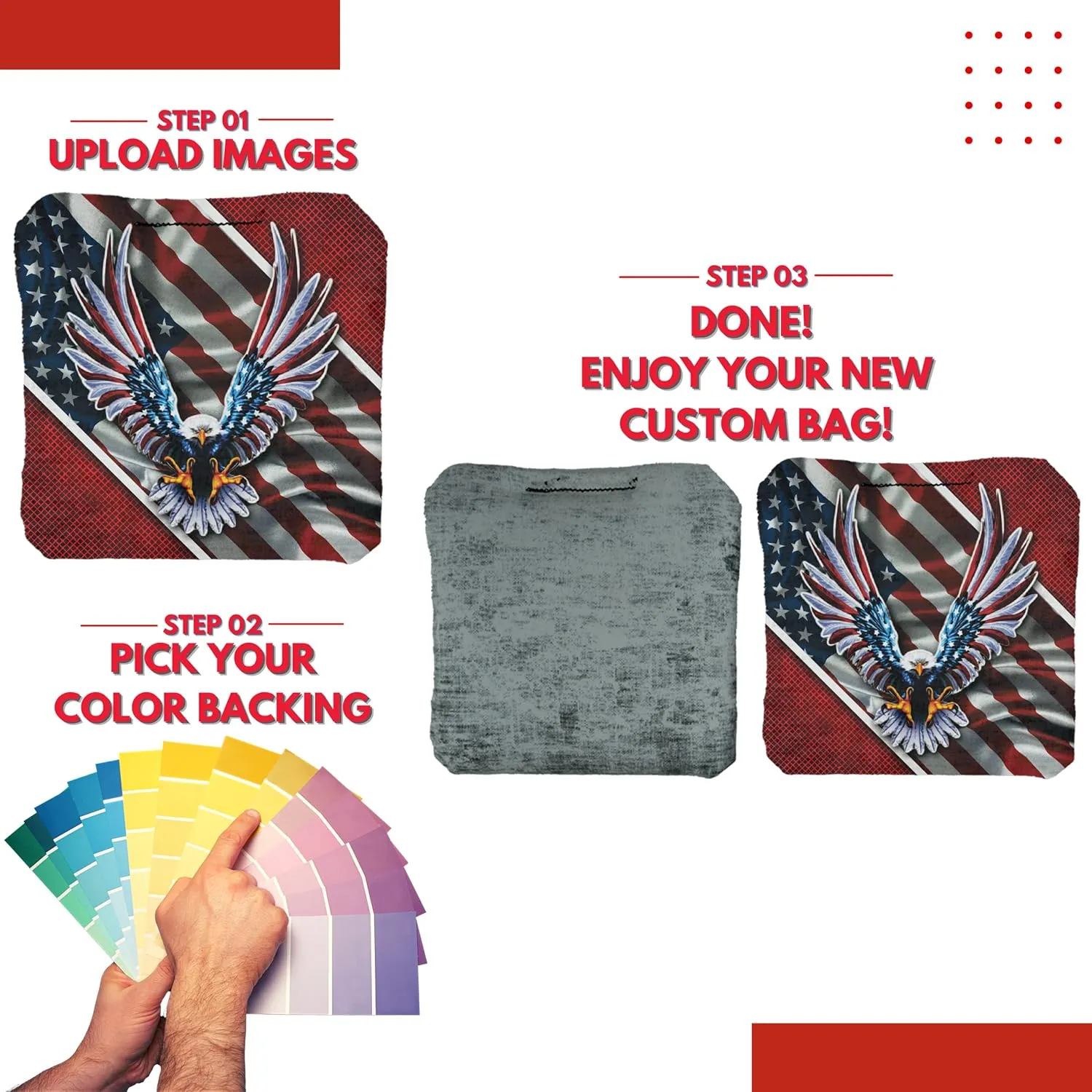 Beginner to Pro Custom Cornhole Bags Series, Personalized Cornhole Beans Bags Sets, Customize Corn Hole Bags for Your Loved Ones, Flag, State, College etc