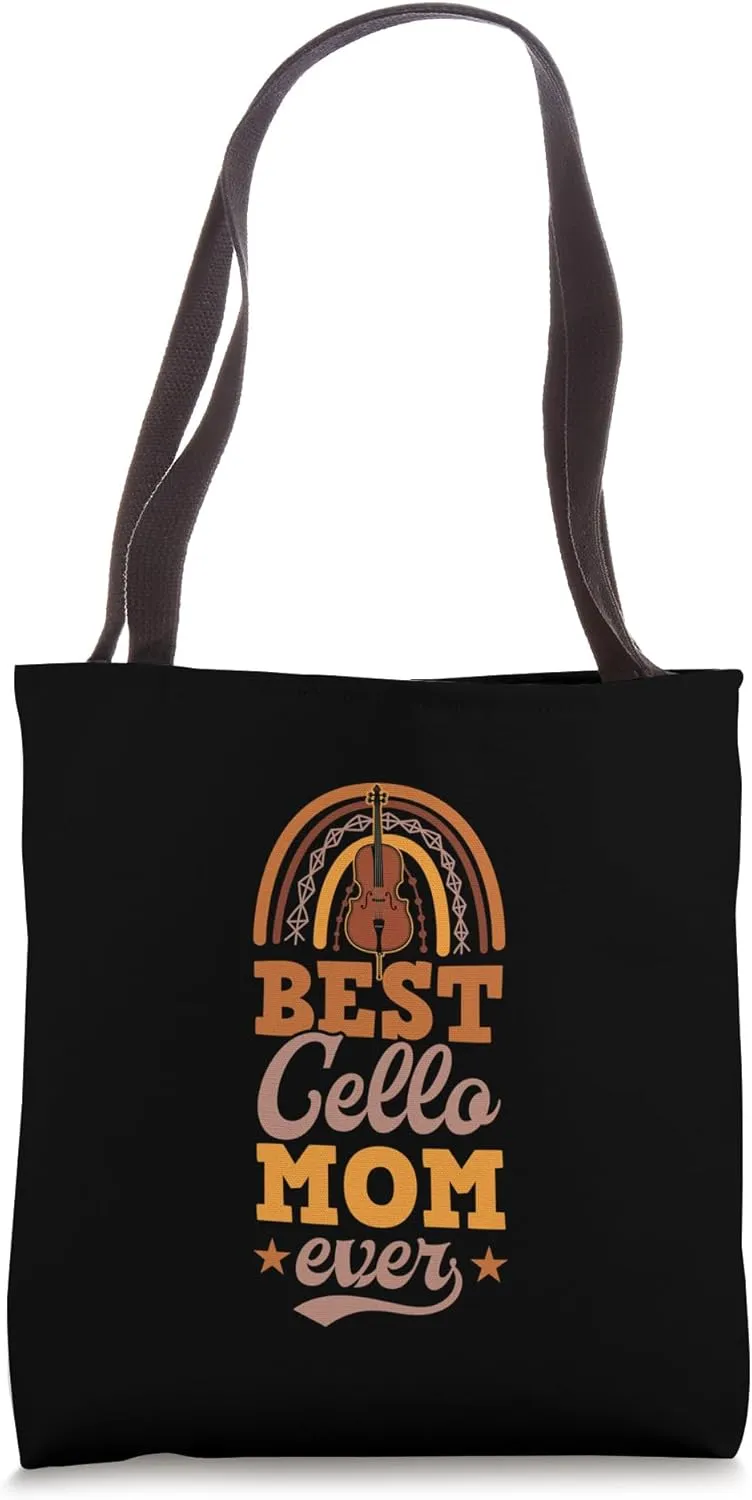 Best Cello Mom Ever Bohemian Rainbow Mothers Day Party Tote Bag