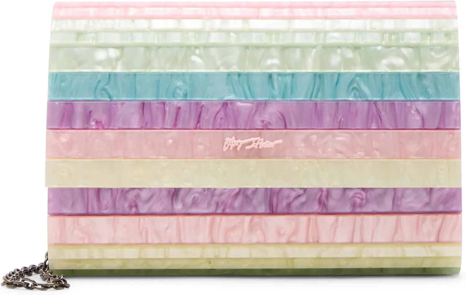 Betsey Johnson Strip Hooray Clutch, Pastel