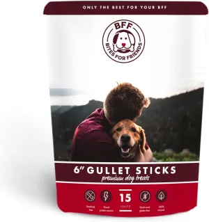 BFF Gullet Strips (15 Count) - All Natural Beef Esophagus Dog Chews - Rawhide-Free Dog Treats - Healthy Dog Treats for Small, Medium and Large Dogs