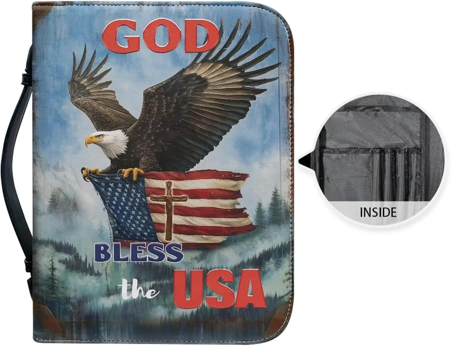Bible Cover Case PU Leather Book Cover for Women Girls, Large Capacity Scripture Bag Bible Cover Bags
