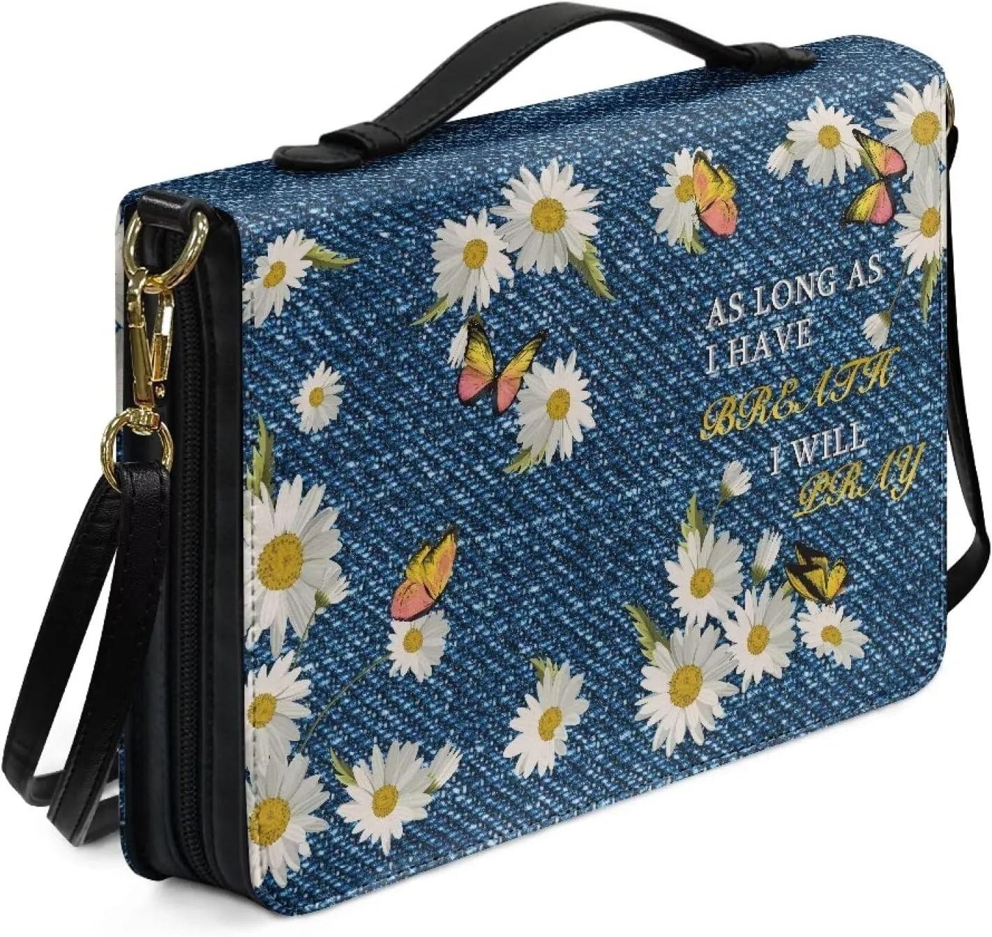 Bible Covers Leather Waterproof Carrying Book Case for Women Men Crossbody Bible Case Bible Bag