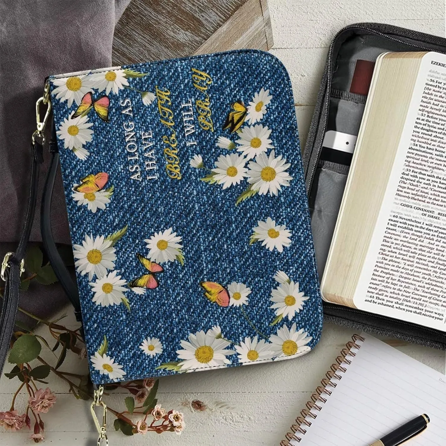 Bible Covers Leather Waterproof Carrying Book Case for Women Men Crossbody Bible Case Bible Bag