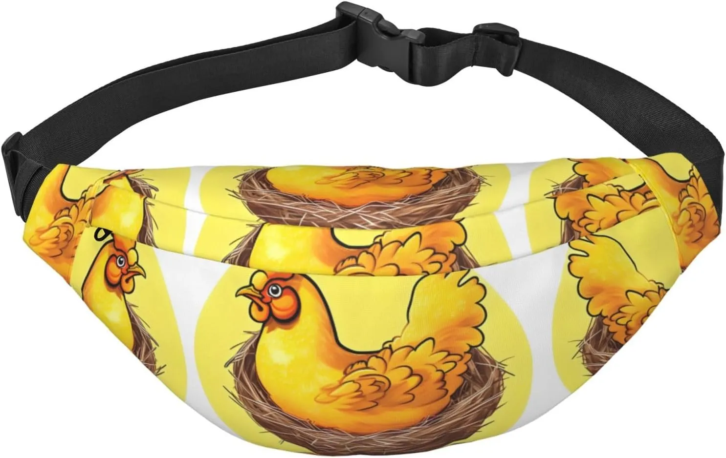 Bird's Nest Golden Chicken Travel Fashion Waist Bag, Suitable for Sports, Running, Cycling, Traveling, Fishing Boys Large Crossbody Waist Bag,