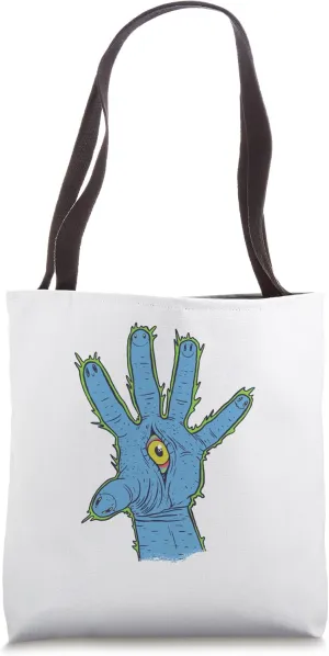 Bizarre Trippy Illuminati Hand Design Tote Bag