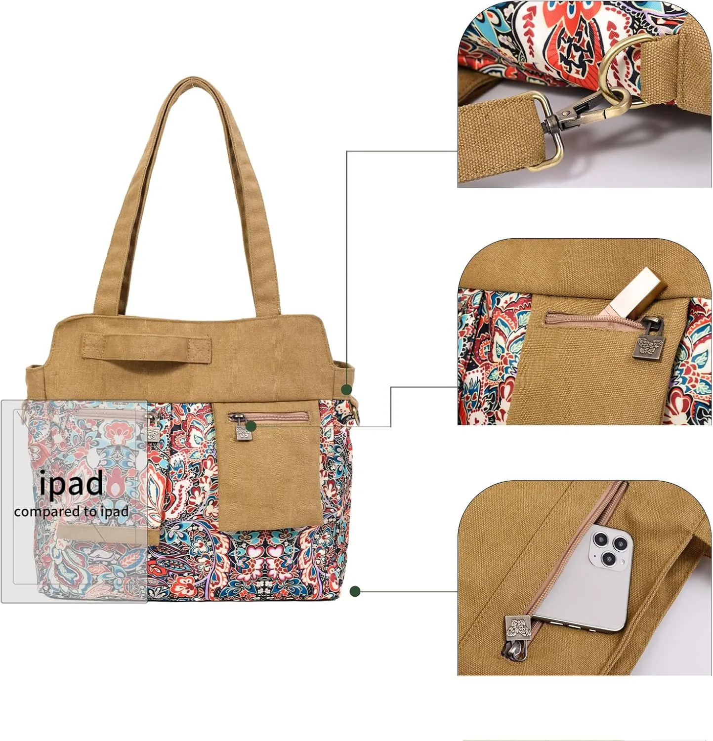 Black Butterfly boho series Large capacity canvas Personalized printing crossbody sling backpack， women tote handbags